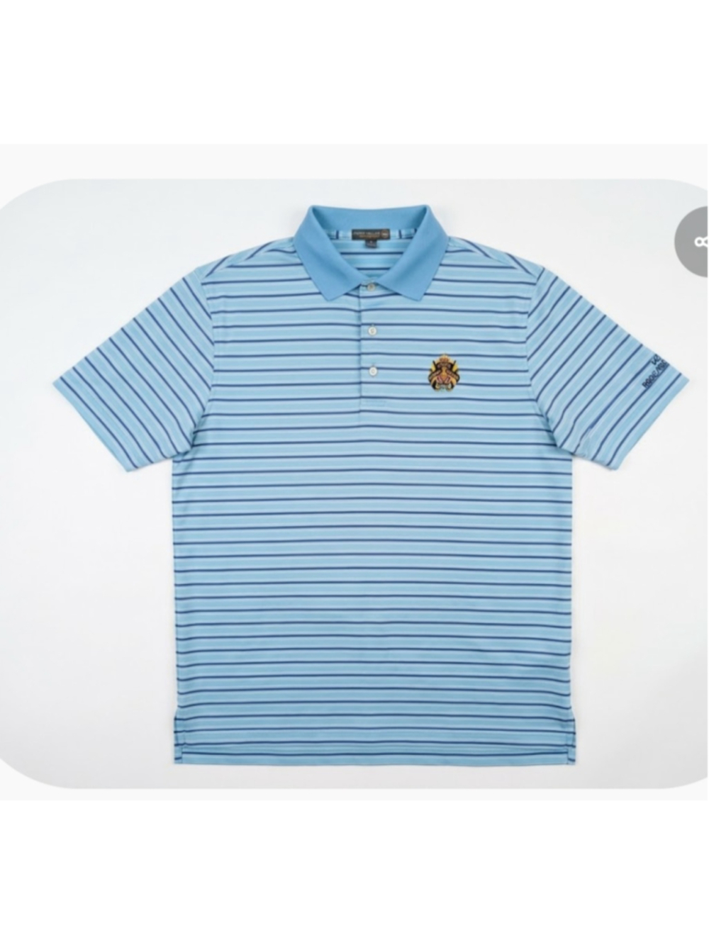 Peter Millar Golf Polo Shirt Small Light Blue Royal Montreal Golf Club Stripe S